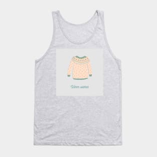 illustration of woolen pullover with Nordic ornament Tank Top